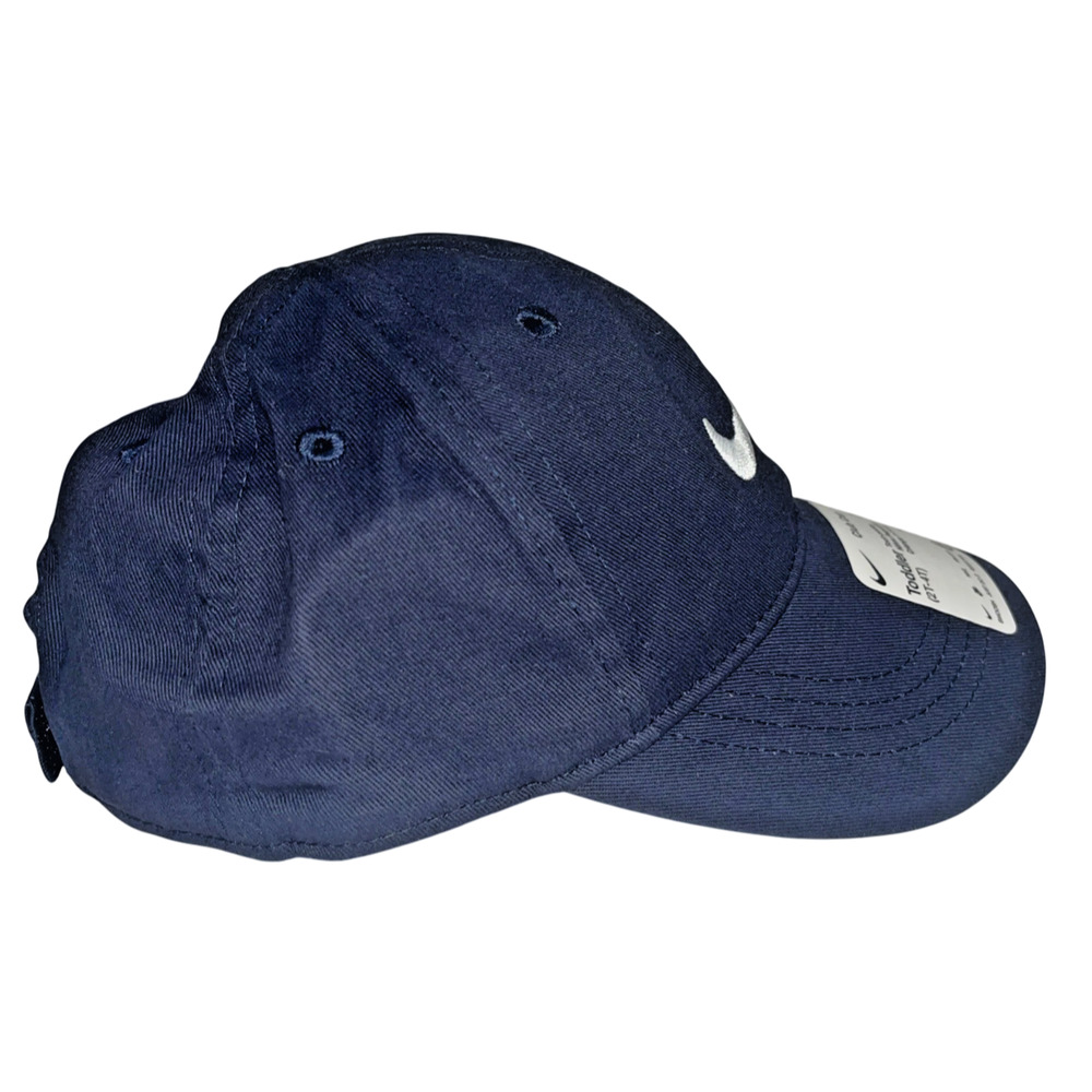 Nike Club Cap Kids Toddler Swoosh Adjustable Hat Obsidian White 2-4T New - Picture 5 of 11